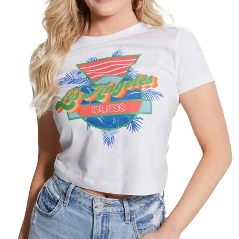 T-shirt Blanc Femme Guess G-W3YI57I3Z14