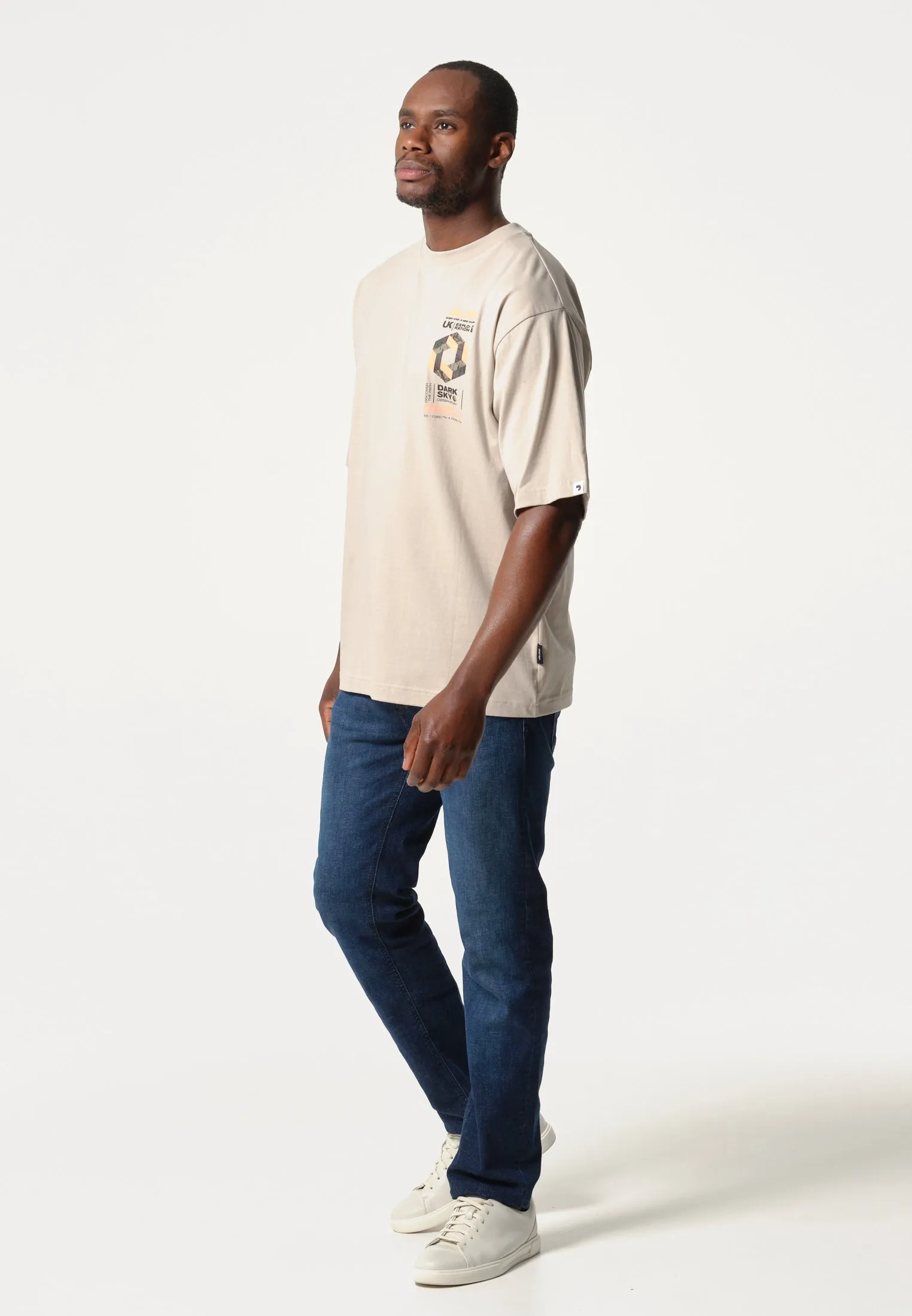 T-Shirt homme gris avec logo U.K. sur le cur