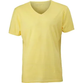 T-shirt style bohémien col V homme JN976 - jaune 