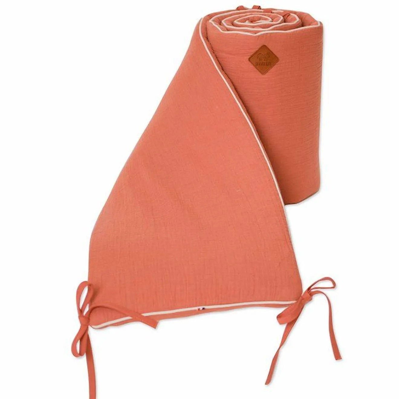 Tour de lit universel en gaze de coton, Jeanne Terracotta Dès la naissance orange - Sevira Kids