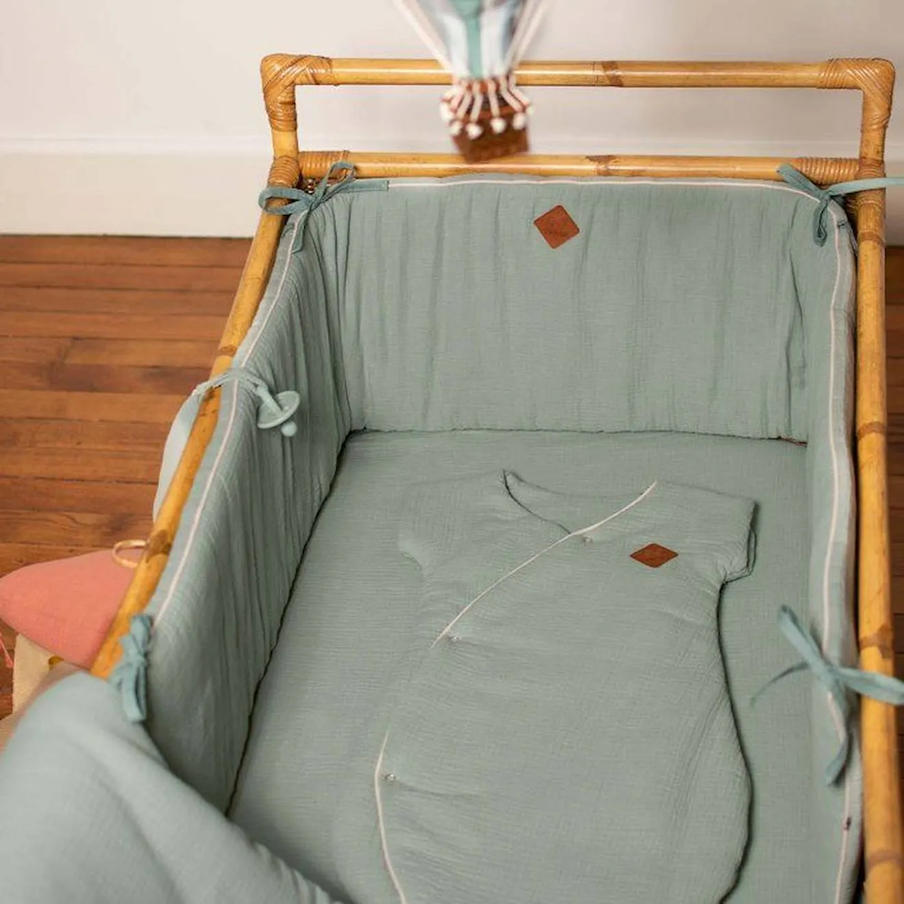 Tour de lit universel en gaze de coton, Jeanne Terracotta Dès la naissance orange - Sevira Kids