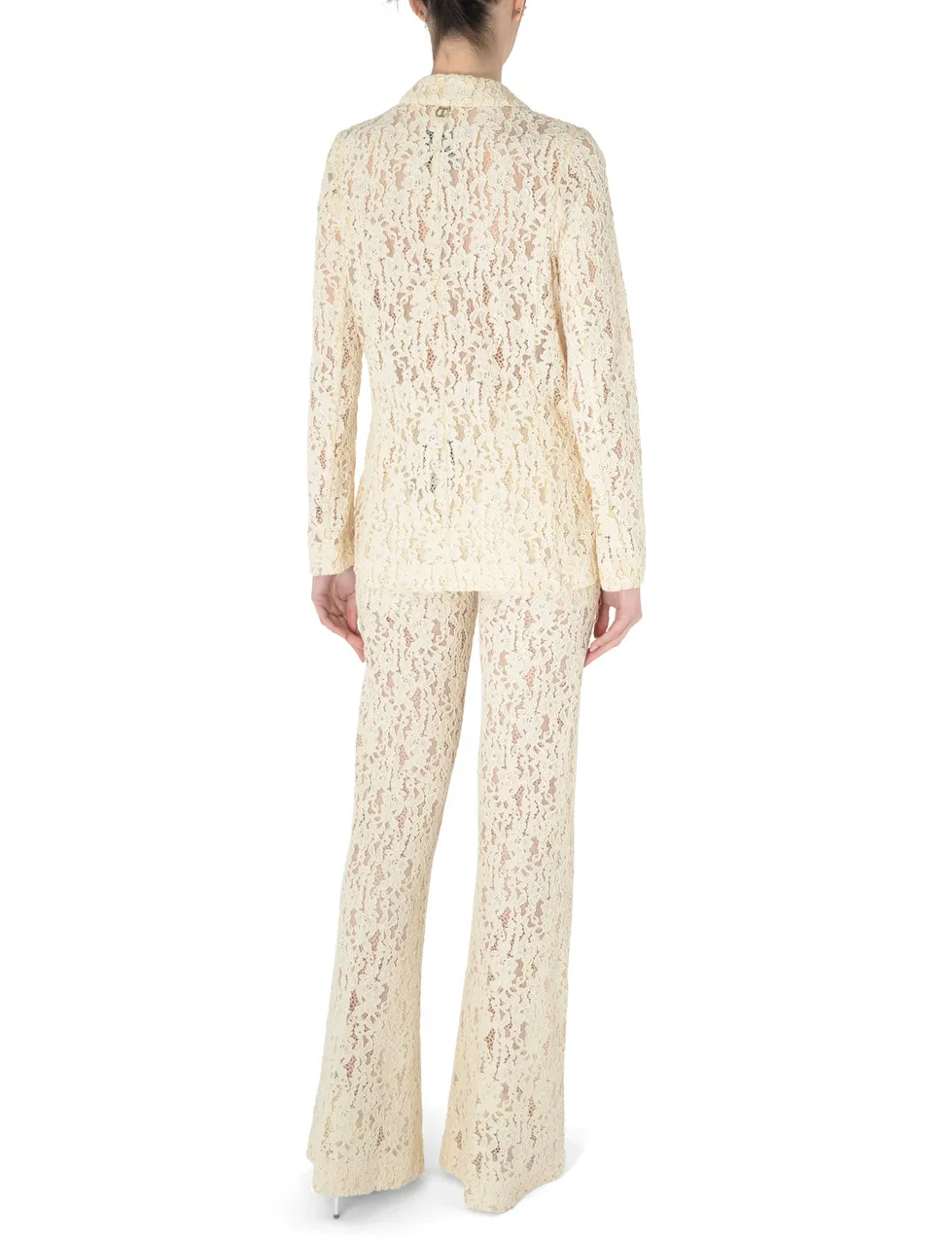 Twinset Blazer en dentelle macramé ivoire
