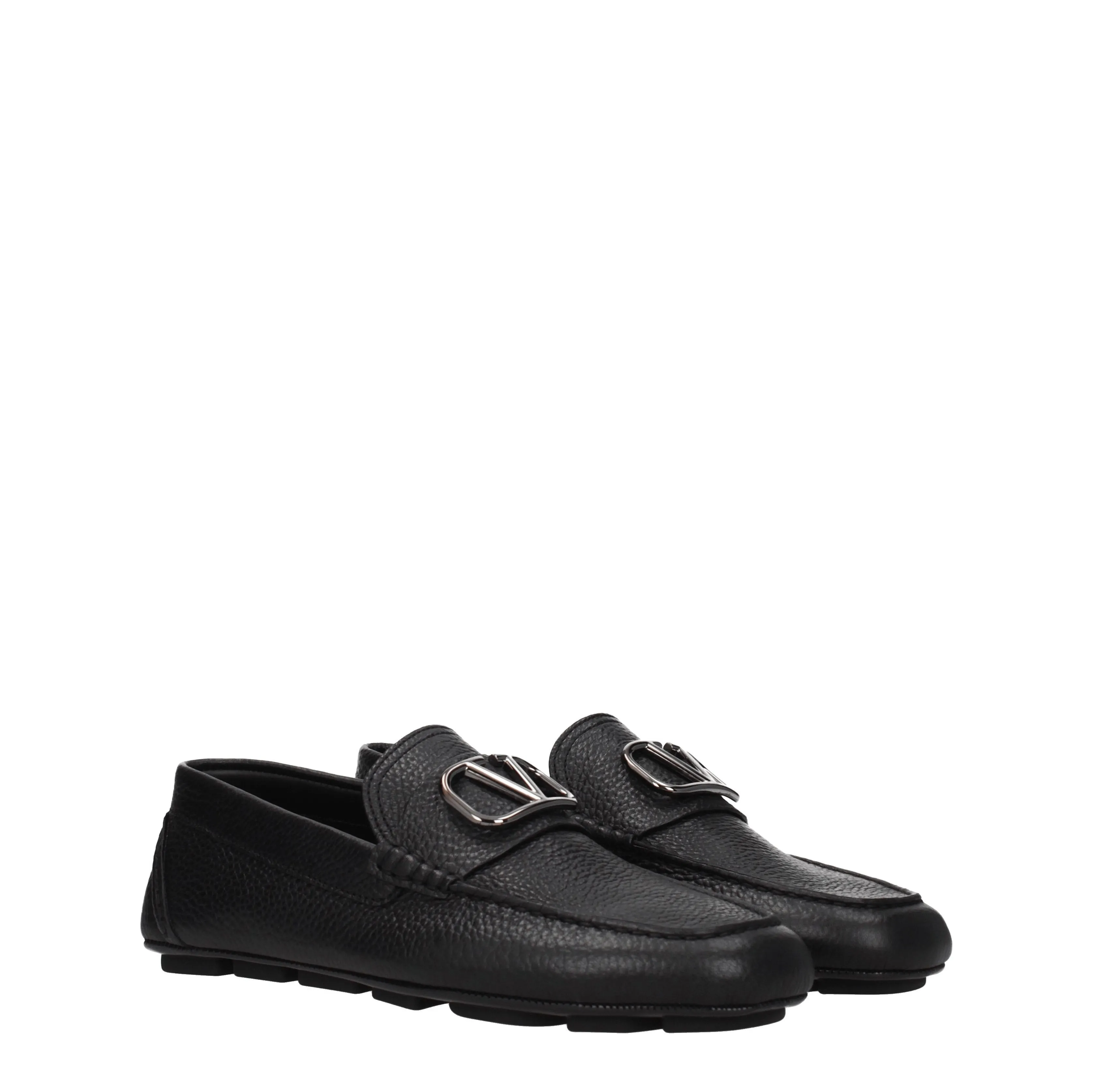 Valentino garavani mocassini hommes en cuir noir